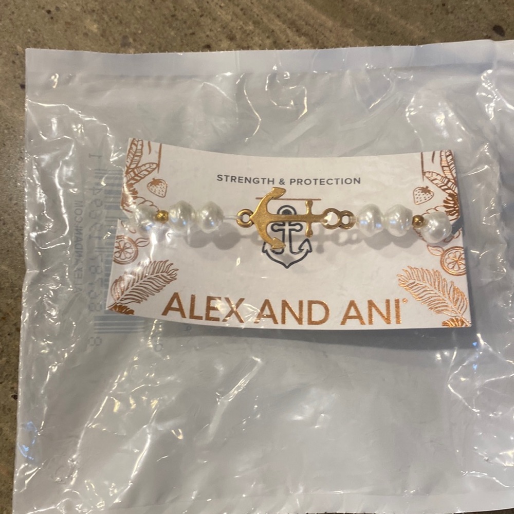 Alex and Ani Pearl and Anchor Stretch bracelet. New in bag.